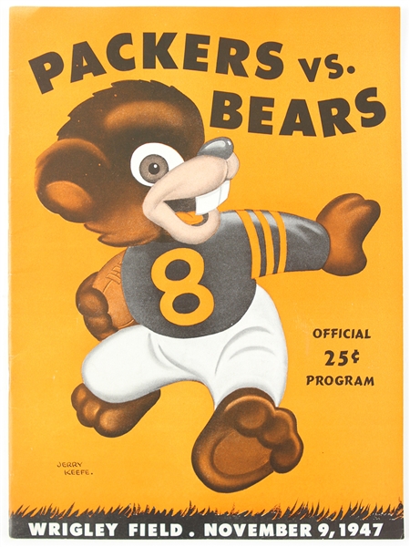 1947 (November 9) Green Bay Packers vs. Chicago Bears Wrigley Field Program
