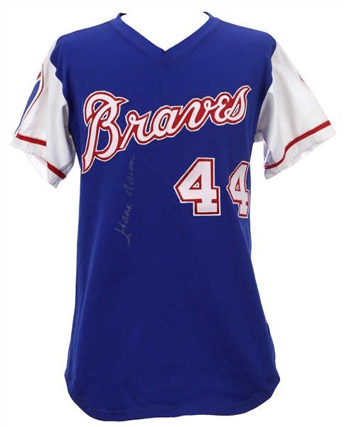 1974 Hank Aaron Atlanta Braves Signed Road Jersey (PSA/DNA)