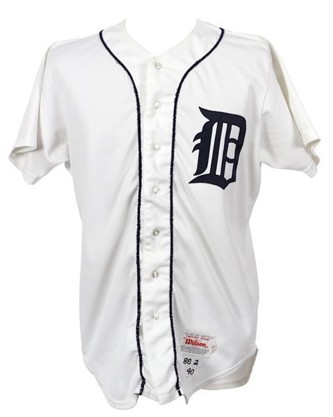 1986 Walt Terrell Detroit Tigers Game Worn Home Jersey (MEARS LOA)