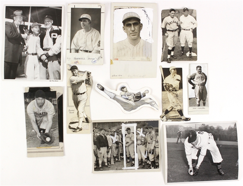 1920s-50s Baseball Original Photo Collections - Lot of 11 w/ Jimmie Foxx, Rogers Hornsby, Ty Cobb, Warren Spahn & More 