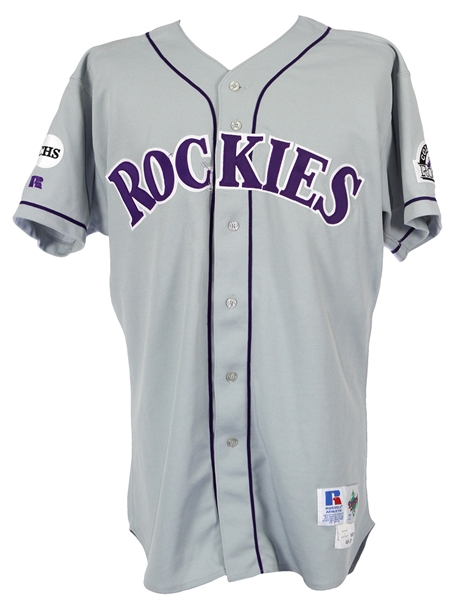 1999 Angel Echevarria Colorado Rockies Game Worn Road Jersey (MEARS LOA)