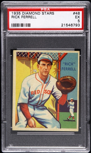 1935 Rick Ferrell Boston Red Sox #48 Diamond Stars Baseball Card (PSA EX 5)