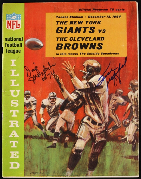 1964 (December 12th) New York Giants vs. Cleveland Browns Program Signed by Dick Modzelewski and Frank Gifford (JSA)