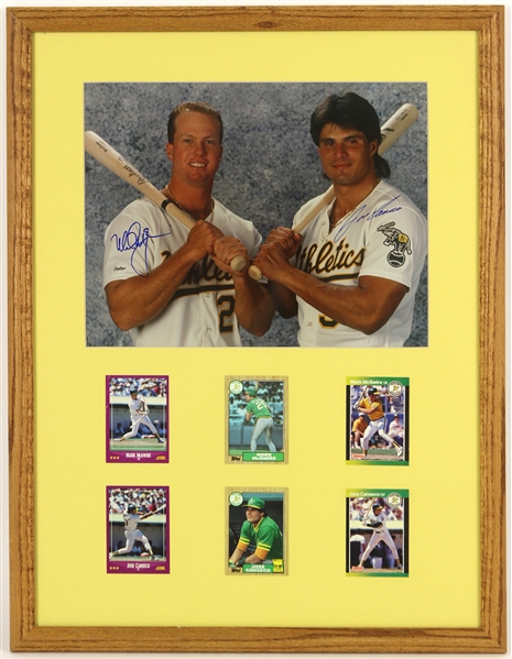 1989 Mark McGwire Jose Canseco Oakland Athletics Signed 20" x 26" Framed Display (JSA)