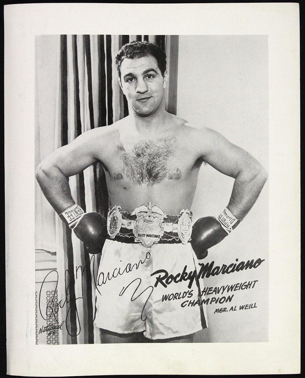 Lot Detail 1950s Rocky Marciano Heavyweight Champion 7”x9” Bandw Promotional Photo 9282