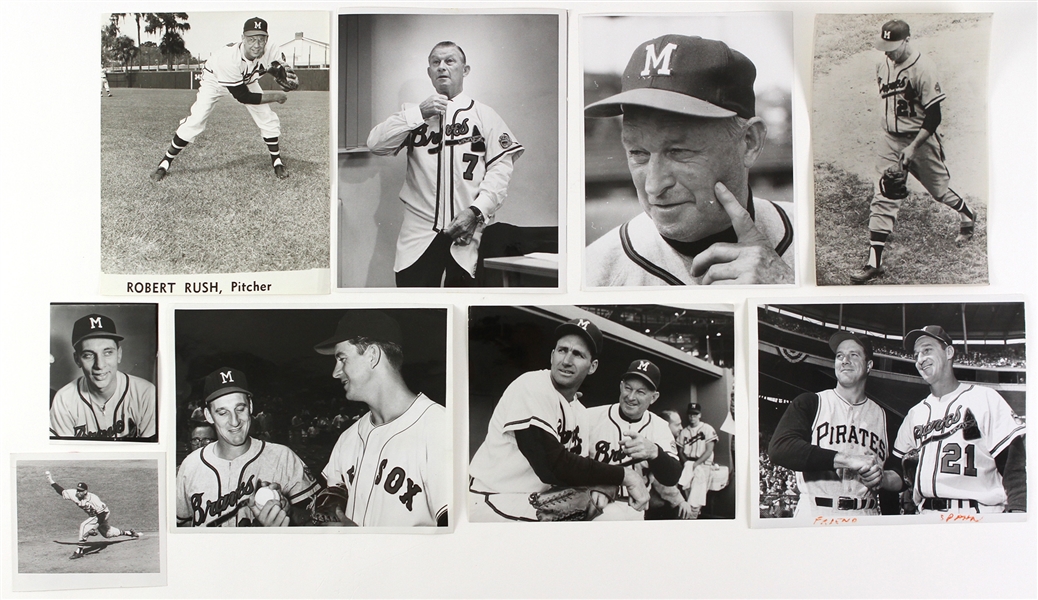 1954-63 Milwaukee Braves Photo Collection - Lot of 15