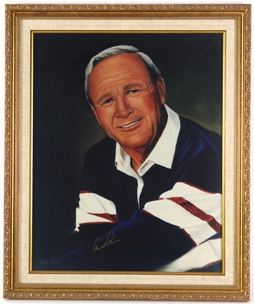 1990s Arnold Palmer 7 Time Major Champion Golfer Signed 20" x 24" Framed Lithograph (JSA)