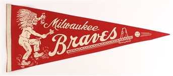 Lot Detail 1950 S 60 S Milwaukee Braves Pennant Collection Lot Of 10