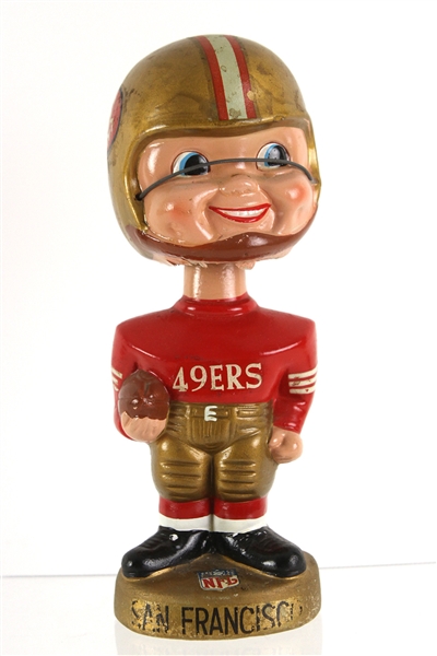 1965-1968 San Francisco 49ers 8” NFL Gold Base Bobbing Head Doll Nodder