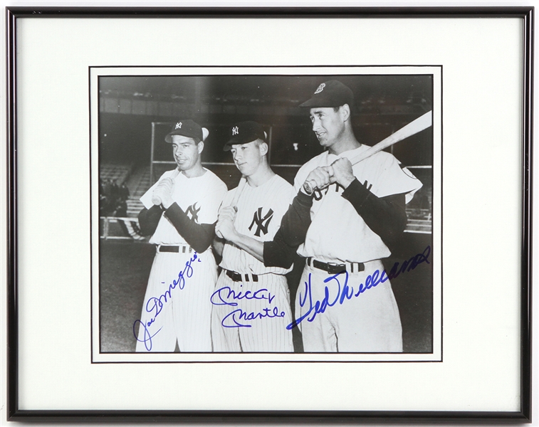 Lot Detail S Joe Dimaggio Ted Williams Mickey Mantle Signed