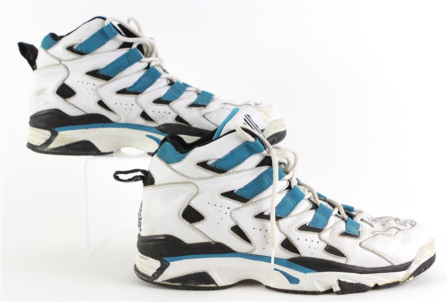 1995-98 Glen Rice Charlotte Hornets Signed Game Worn WB Sports Sneakers (MEARS LOA/JSA)