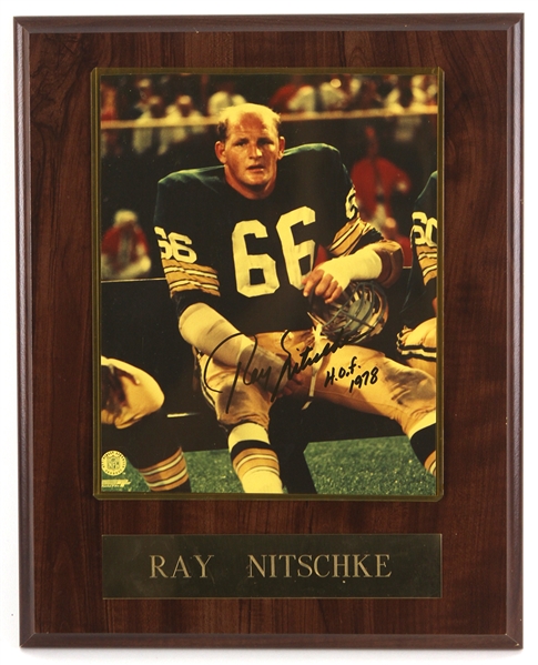 1996 Ray Nitschke Green Bay Packers 12" x 15" Plaque w/ Signed Photo (JSA) 33/300