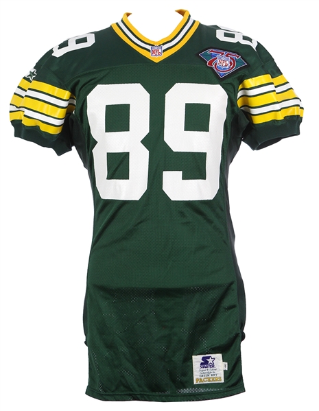 1994 Mark Chmura Green Bay Packers Game Worn Home Jersey w/ NFL 75th Anniversary Patch (MEARS LOA/Team Letter)