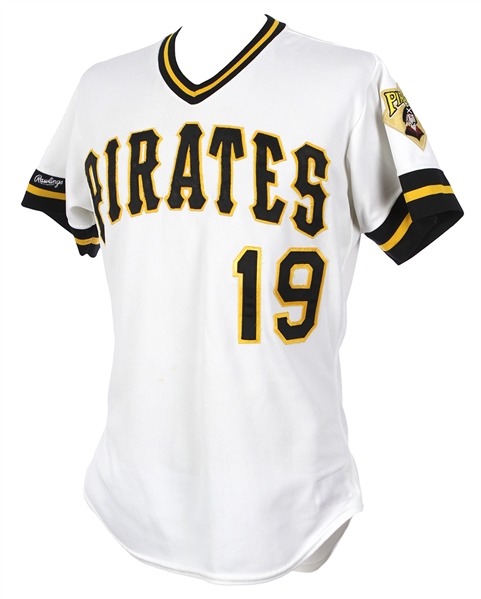 1990 Wally Backman Pittsburgh Pirates Game Worn Home Jersey (MEARS LOA)