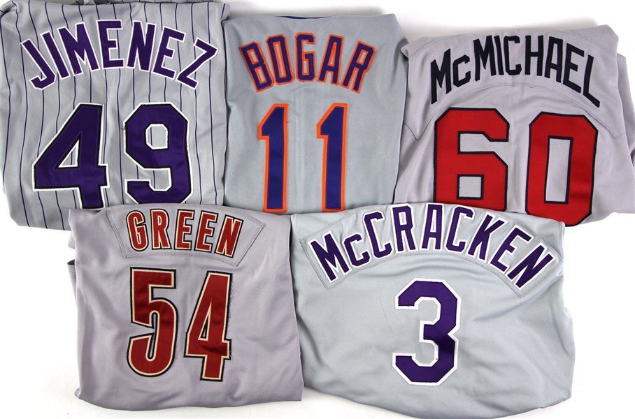 1993-2008 Rockies Astros Braves Mets Cubs Cardinals Game Worn Jerseys - Lot of 8 w/ Tim Bogar, Scott Podesdnik, Will Ohman & More (MEARS LOA)