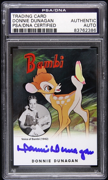 1942 Donnie Dunagan Bambi Signed LE Trading Card (PSA/DNA Slabbed)