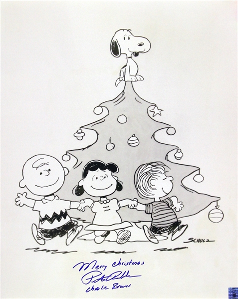 1965 Peter Robbins Charlie Brown Christmas Signed LE 16x20 B&W Photo (JSA)