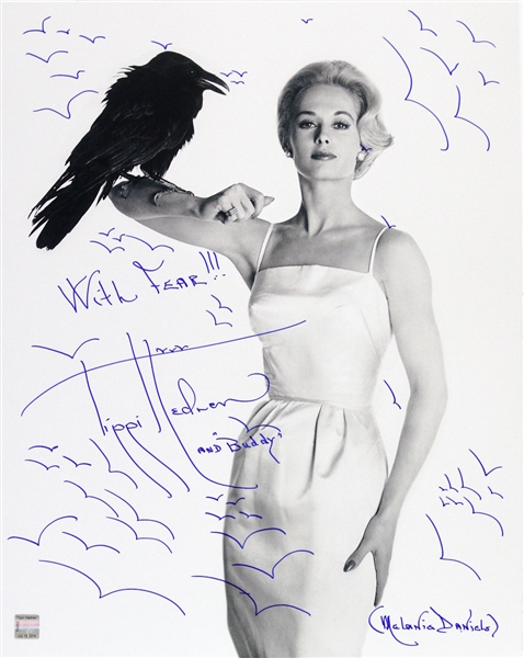 1963 Tippi Hedren The Birds (standing with Buddy) Signed LE 16x20 B&W Photo (JSA)