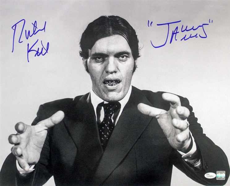 1977/1979 Richard “Jaws” Kiel The Spy Who Loved Me/Moonraker (depicting Jaws wearing a suit) Signed LE 16x20 B&W Photo (JSA)