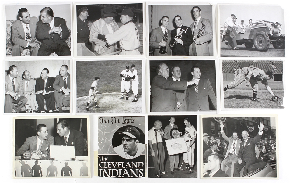 1941-55 Baseball Original Photograph Collection - Lot of 21 w/ Lou Boudreau, Leo Durocher, Joe DiMaggio, Bill Veeck, Hank Greenberg & More
