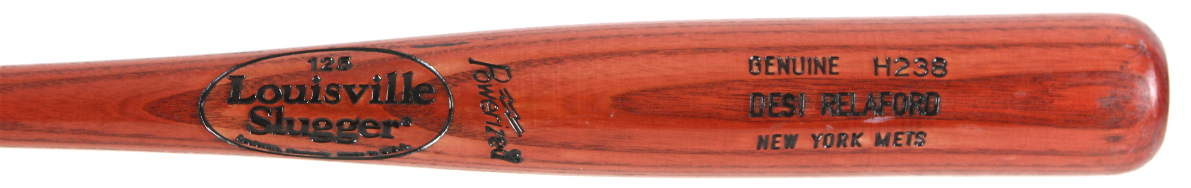 2001 Desi Relaford New York Mets Louisville Slugger Professional Model Bat (MEARS LOA)