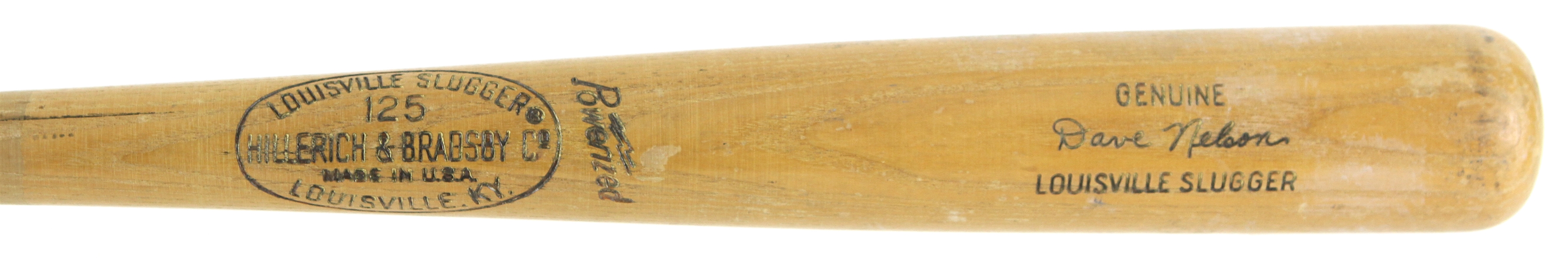 1968 Dave Nelson Cleveland Indians H&B Louisville Slugger Professional Model Game Used Bat (MEARS LOA)