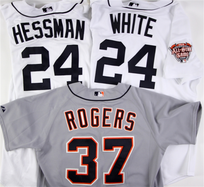2005-07 Rondell White Kenny Rogers Mike Hessman Detroit Tigers Game Worn Jerseys - Lot of 3 (MEARS LOA)