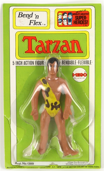 1973 Tarzan MEGO Bend N Flex Action Figure on Original Card