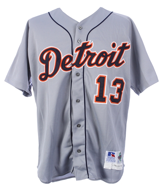 1999 Lance Parrish Detroit Tigers Game Worn Road Jersey (MEARS LOA/Team COA) 