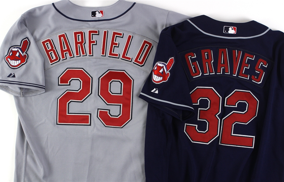 2006-07 Danny Graves Josh Barfield Cleveland Indians Game Worn Jerseys - Lot of 2 (MEARS LOA)