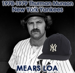 1978-79 Thurman Munson New York Yankees Game Worn Cap (MEARS LOA)
