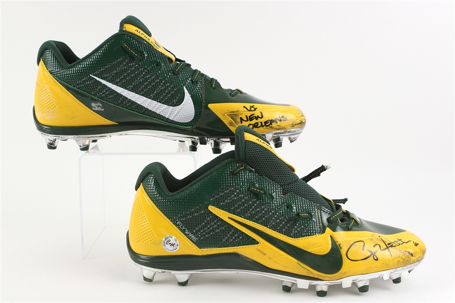 2014 (October 26) Clay Matthews Green Bay Packers Signed Game Worn Nike Cleats (MEARS LOA/JSA)