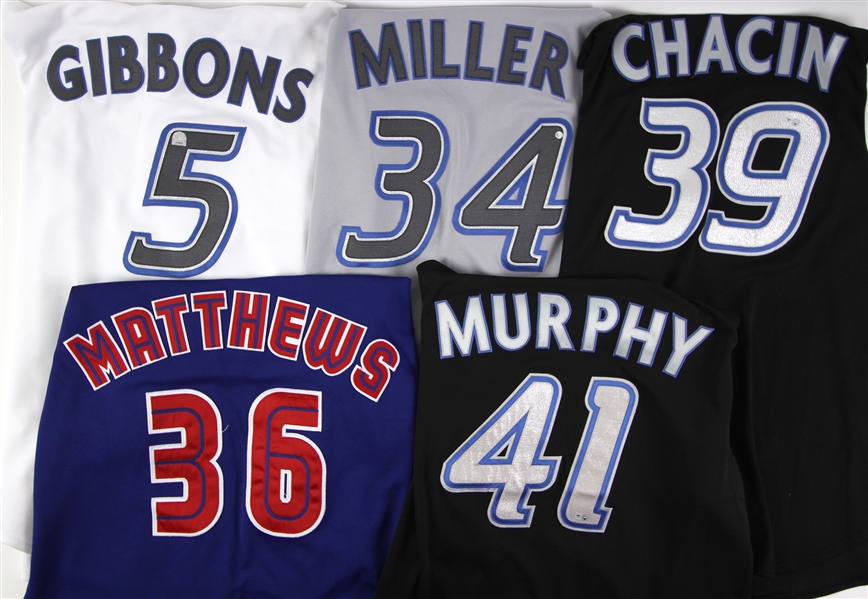 1998-2009 Toronto Blue Jays Game Worn Jersey Collection - Lot of 5 w/ Gary Matthews Sr., John Gibbons, Dwayne Murphy & More (MEARS LOA)