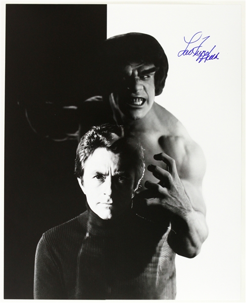 1978-1982 Lou Ferrigno Incredible Hulk (pictured with Bill Bixby) Signed LE 16x20 B&W Photo (JSA)