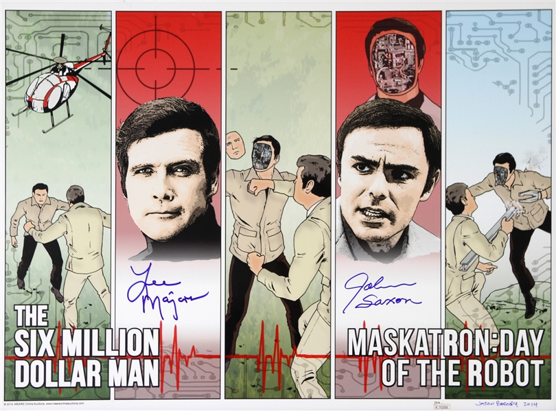 1974-1978 Lee Majors Six Million Dollar Man/Maskatron: Day of the Robot Signed LE 18x24 Color Photo (JSA)