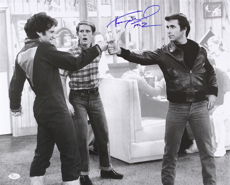 1974-1984 Henry Winkler Happy Days (pictured with Mork) Signed LE 16x20 B&W Photo (JSA)