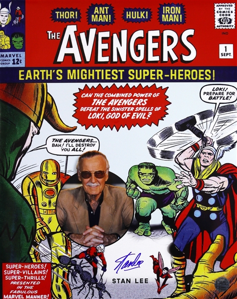 Stan Lee Marvel Comic Artist (The Avengers) Signed LE 16x20 Color Photo (JSA)