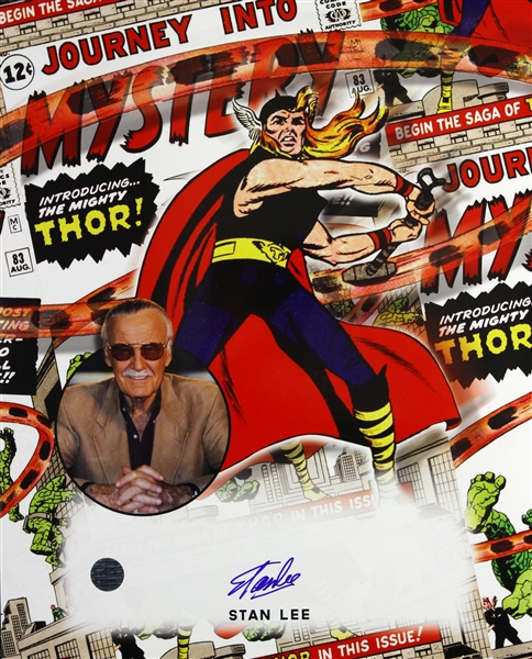 Stan Lee Marvel Comic Artist (Thor) Signed LE 16x20 Color Photo (JSA)