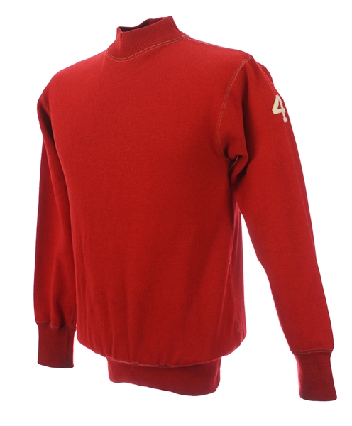 1940s-50s Red #4 Game Worn OShea Knitting Mills Football Sweater (MEARS LOA)