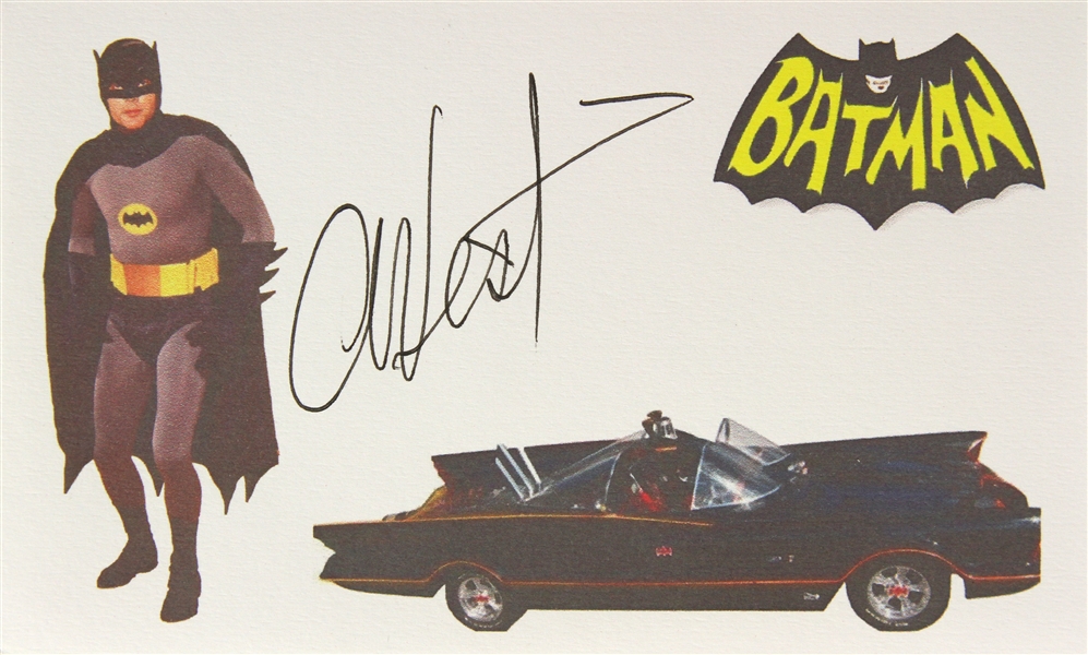 1966-68 Adam West Batman (yellow Batman) Signed LE Index Card (JSA)