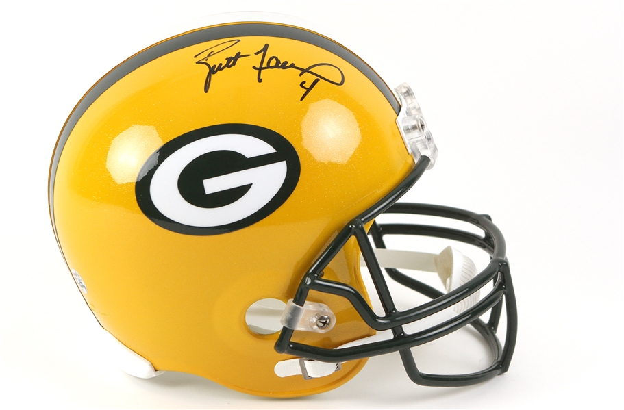 1992-2007 Brett Favre Green Bay Packers Signed Replica Helmet (Brett Favre Hologram)