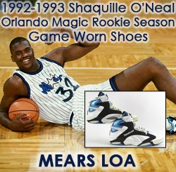 1992-93 Shaquille ONeal Orlando Magic Reebok Pump Sneakers (MEARS LOA) Rookie Season