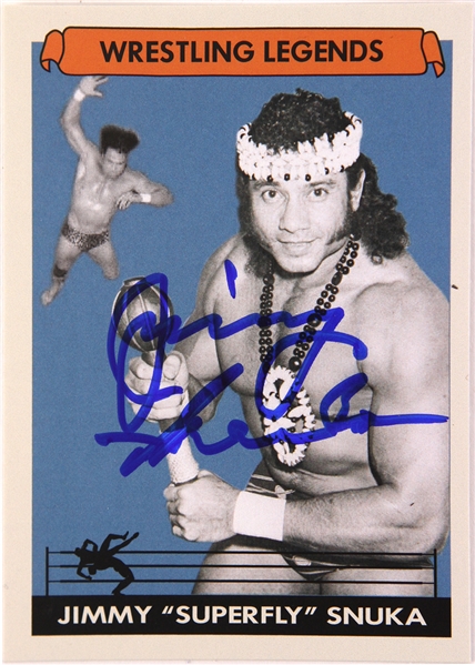 Jimmy ‘Superfly’ Snuka Wrestling Legend Signed LE Trading Card (JSA)