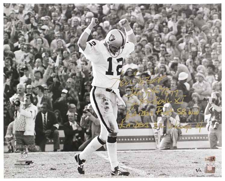1970-1979 Ken Stabler Oakland Raiders Signed LE 16x20 Photo (Radtke)