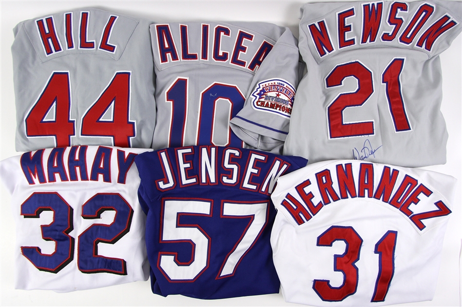 1996-2006 Texas Ragners Game Worn Jersey Collection - Lot of 6 w/ Ken Hill, Warren Newson, Luis Alicea & More (MEARS LOA)