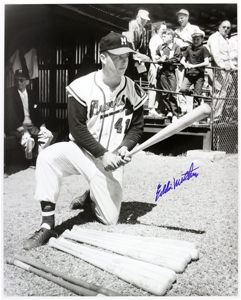 1954-56 Eddie Mathews Milwaukee Braves “Patient Autograph Hunter” Frank Stanfield Autographed Original 16x20 Hand Developed Photograph (JSA) – Finest Signed Image Extant!!!