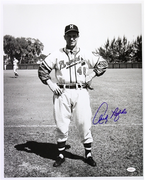 1954-56 Andy Pafko Milwaukee Braves Frank Stanfield Autographed Original 16x20 Hand Developed Photograph (JSA)