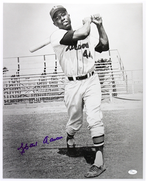 1964-65 Hank Aaron Milwaukee Braves “Spring Training Swing” Frank Stanfield Autographed Original 16x20 Hand Developed Photograph (JSA)