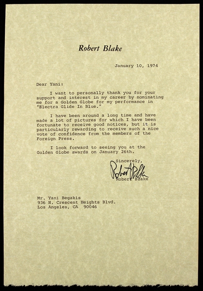 Robert Blake 7x 10" Typed Letter Signed (JSA)