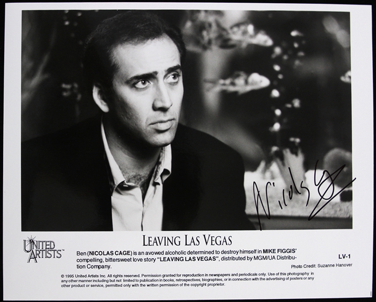 Nicolas Cage 8"x 10" Secretarial Signed Photo 